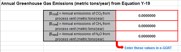 Y-19 Calculation Spreadsheet Result to use in e-GGRT